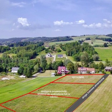 Działka budowana widokowa Glinik 1100m2